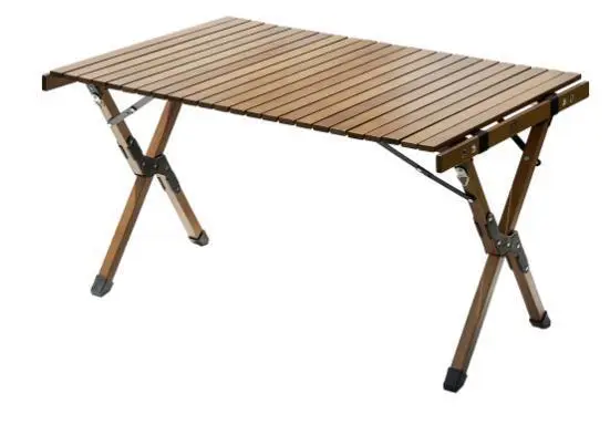 ロールテーブル60cm ウッドロールトップテーブル 折り畳み